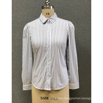 women's white stripe shirt